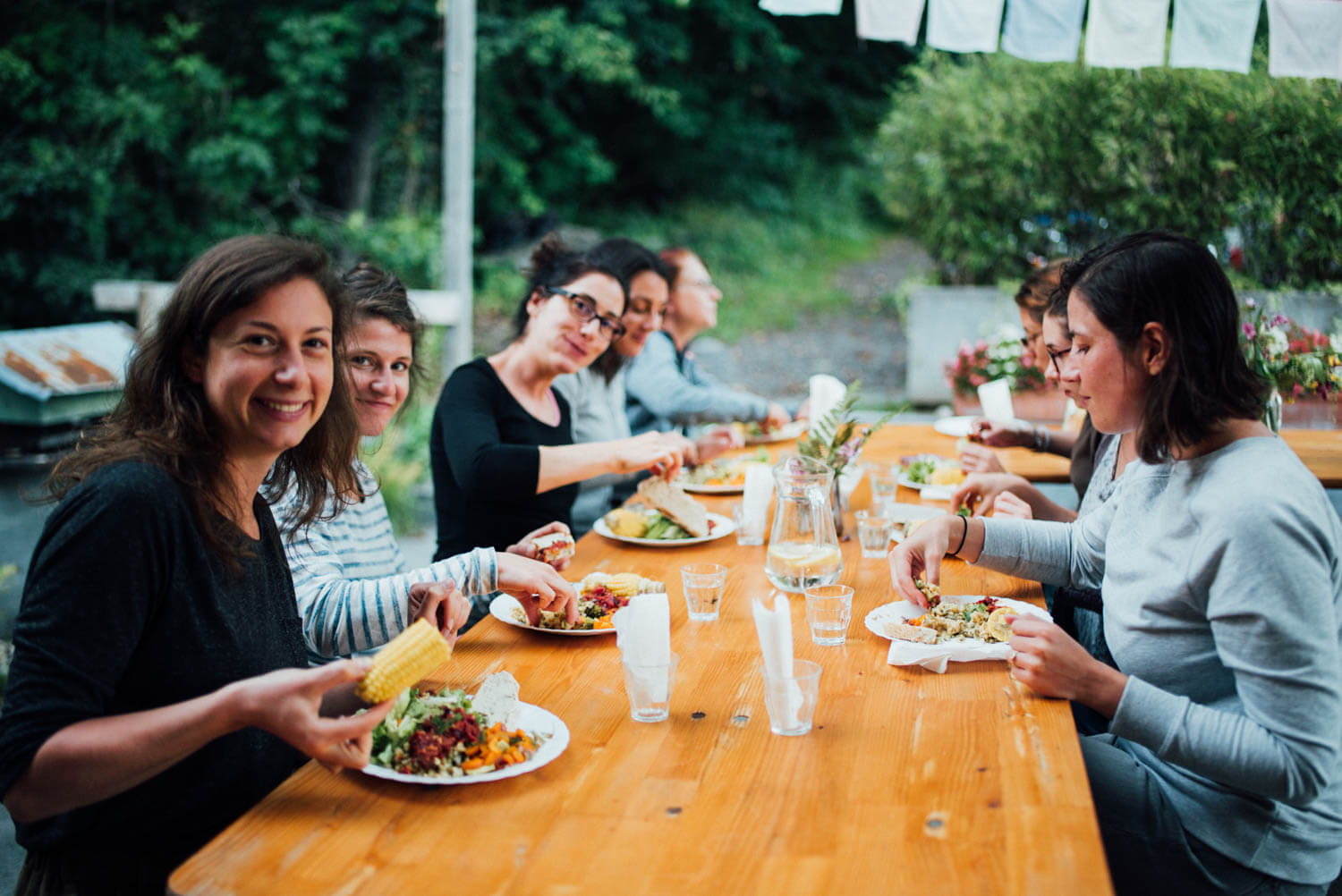 vegetarian food on a yoga retreat