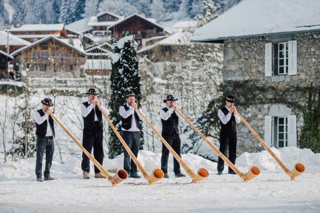 Traditional mountain music instrument Cor des Alpes 