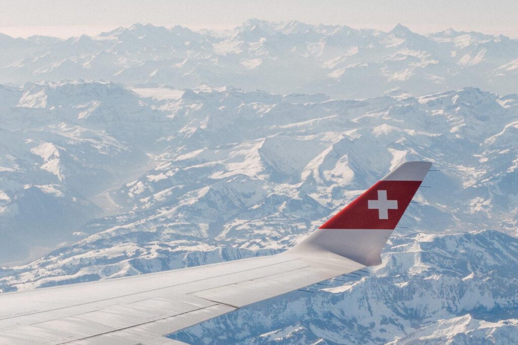 Swiss flight to the Alps