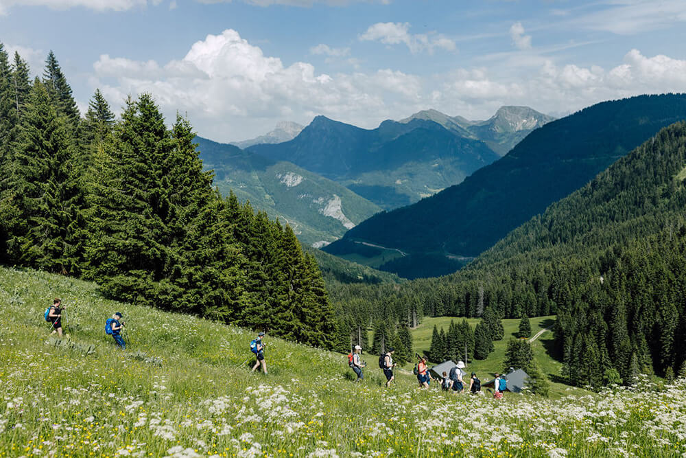 Mindful hiking guide in the French Alps