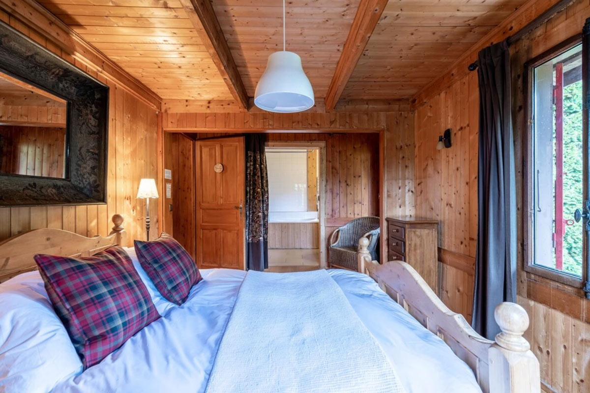 Double bedroom in Chalet Sixtine, traditional Alpine Farmhouse
