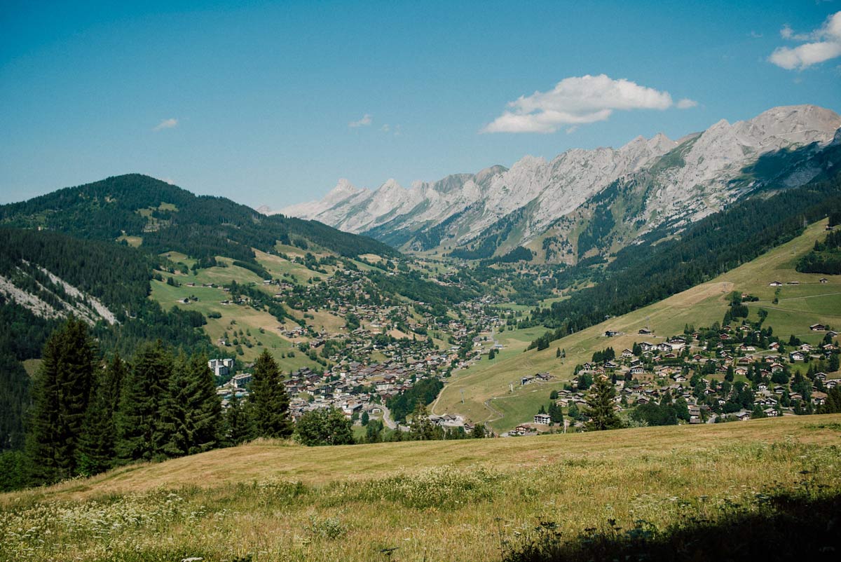 La Clusaz view in summer, French Alps
