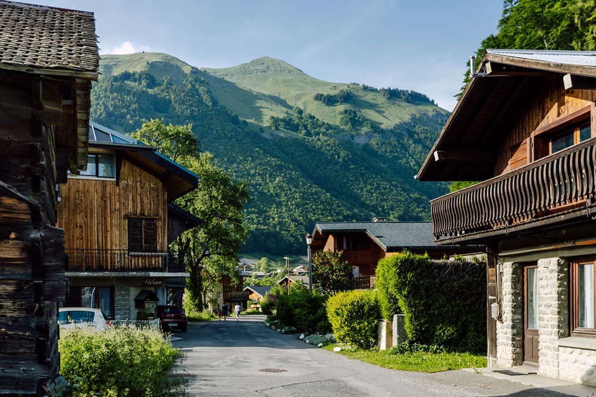 Montriond village in summer, French Alps