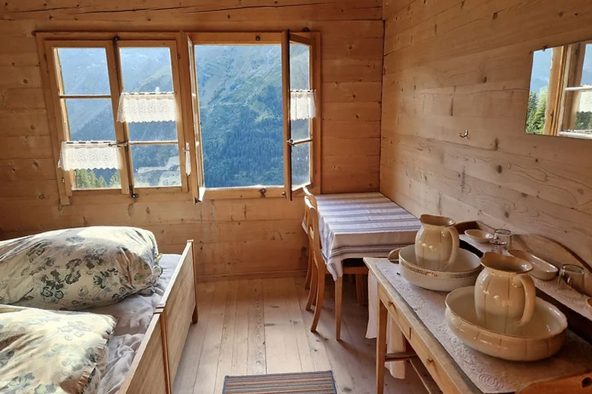 Mountain hut hotel in Switzerland