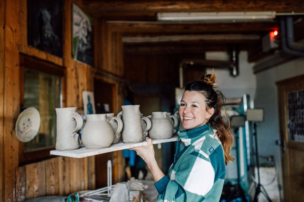 Pottery ready to go to the oven 