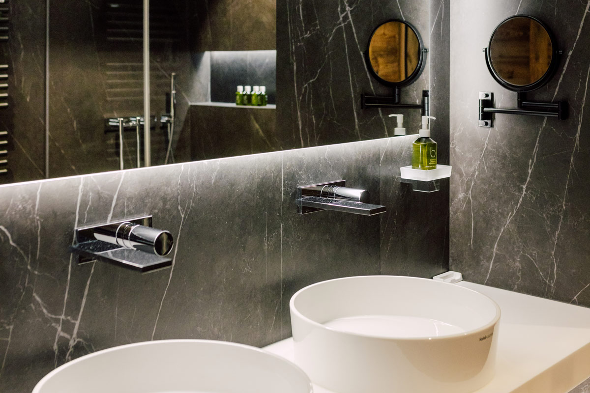 Luxury bathroom in a retreat venue in the Alps