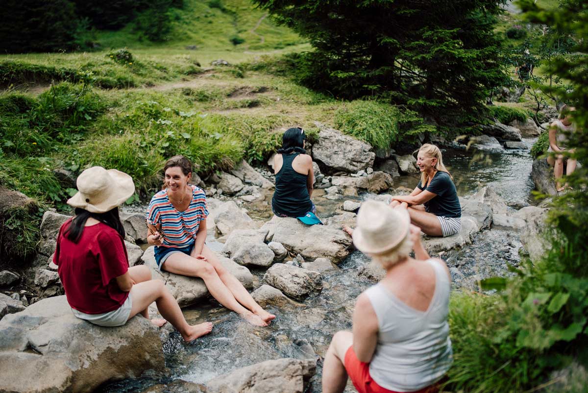 Summer retreat in the Alps - river meditation