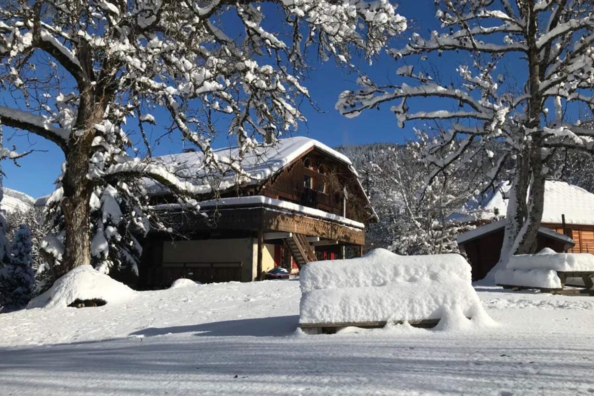 chalet sixtine in the snow