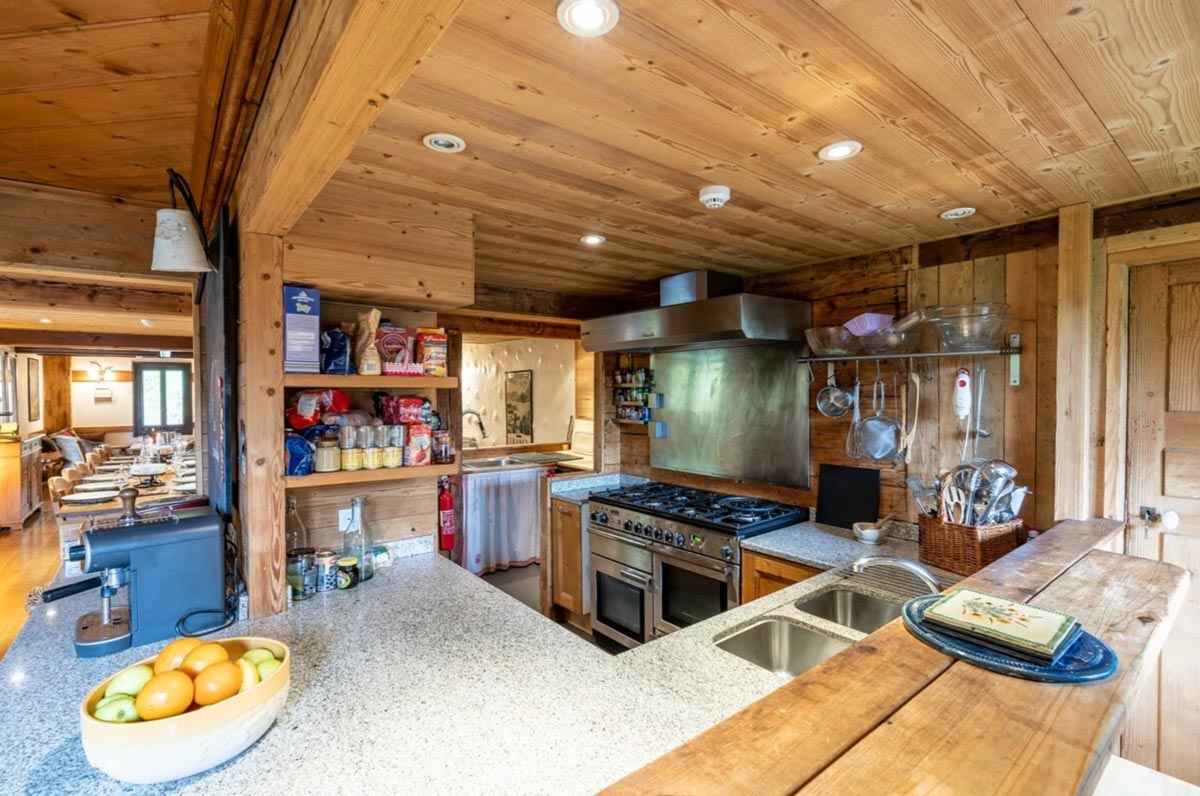 fully equipped kitchen in retreat chalet sixtine