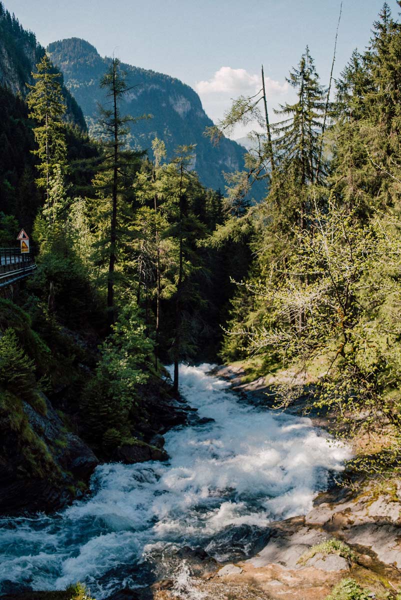 Mountain river in summer in the French Alps