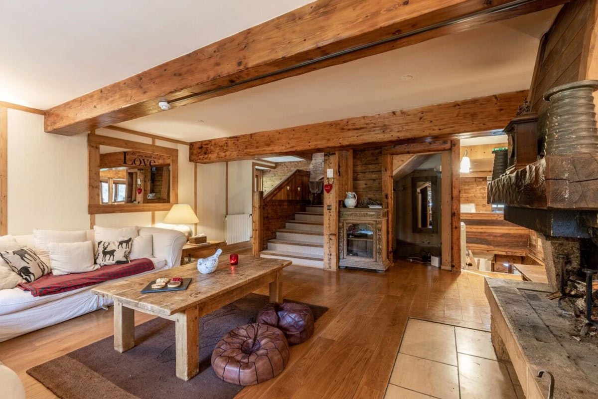 living space in the chalet sixtine in annecy france