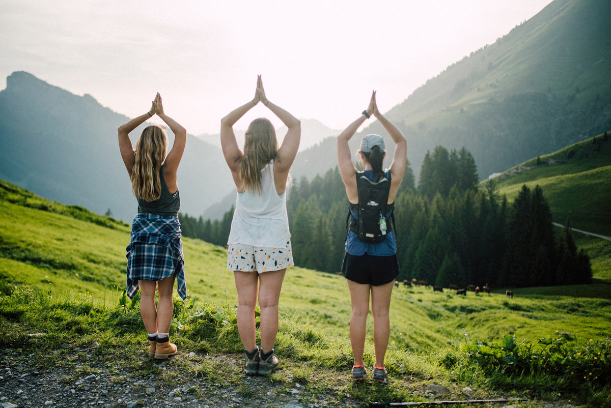 Meditation and yoga on a retreat in the mountains of Abondance in the French Alps