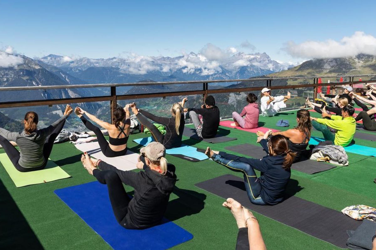 Yoga classes in the mountains at Inspire Yoga Festival in Verbier